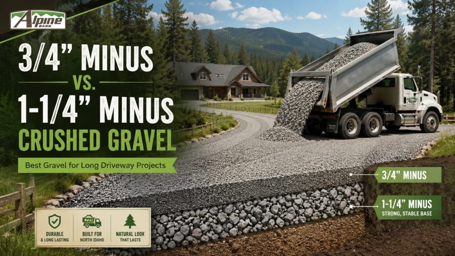 Best Gravel for Long Driveway Projects: 3/4” Minus vs. 1-1/4” Minus Crushed Gravel